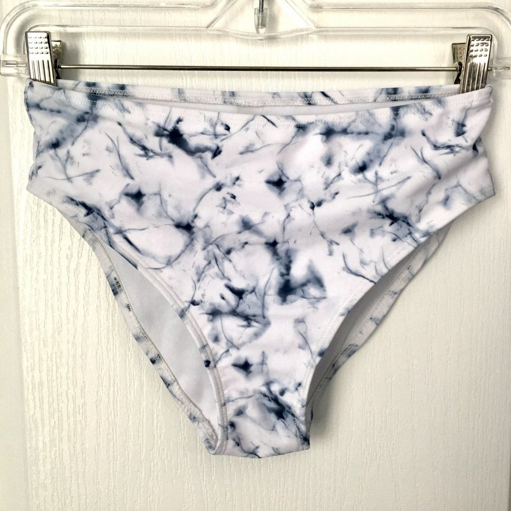 Shein Bikini Bottom Size Small Blue White Tie Dyed